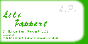 lili pappert business card